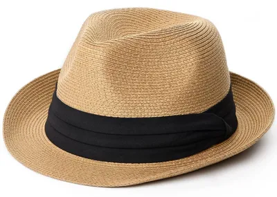 Produktbild von Strohhut Fedora Trilby Sommerhut Papierstroh Khaki M-L