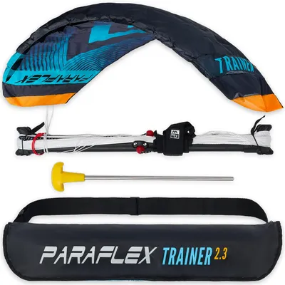 Lenkdrachen Paraflex Trainer 2.3, türkis, 230 cm, mit Steuerstange