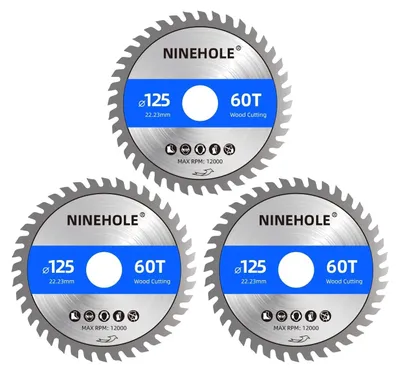 Productafbeelding van Omgoods - Set van 3 Cirkelzaagbladen 125mm voor Hout en Kunststof