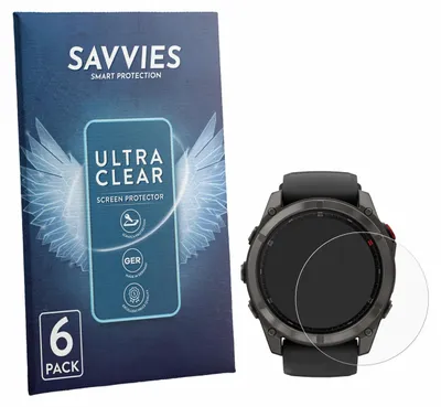 Produktbild von 6x Für Garmin Fenix 8 Pro AMOLED (47 mm) Schutzfolie Savvies Displayschutz Display Schutz Folie Klar Transparent