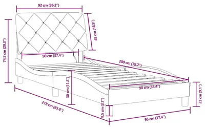 Zdjęcie produktu dla VidaXL 3213835, Niebieski, 95 cm, 2,18 m, 74,5 cm, 900 x 2000 mm, 1 szt.