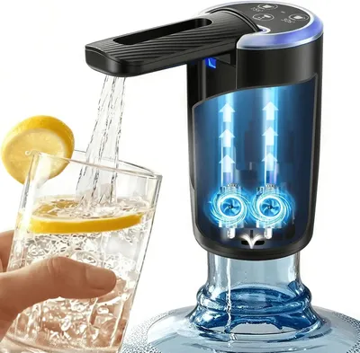 Produktbild von Tragbarer USB-Wasserspender mit klappbarem Auslauf, Ein-Knopf-Bedienung und kompakter Bauweise
