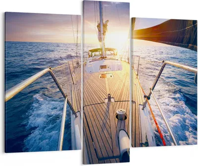 Produktbild von Bild auf Leinwand - Leinwandbild - Segelboot Meer - 95x80cm - Wand Bild - Wanddeko - Wandbilder - Leinwanddruck - Bilder - Kunstdruck - Wanddekoration - Leinwand bilder - Wandkunst - CB95x80-4076