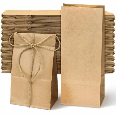 Image de Allbag Sacs en papier klockés bruns 100 pièces emballages cadeaux