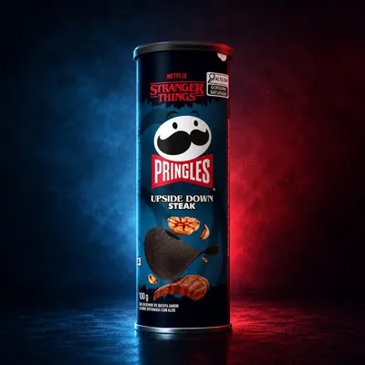 Produktbild von Pringles Stranger Things Upside Down Steak, KI-generiertes Bild