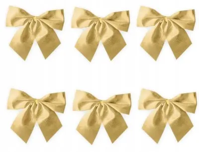Produktbild von PartyPal Dekorationsschleifen Gold, 6 Stück, Weihnachtsdekoration