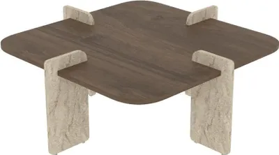 Immagine prodotto di Tavolino in legno "Poalla" - 90 x 90 x 35 cm - Marrone