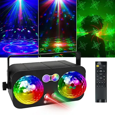 Produktbild von Disco-Kugel LED Partylicht mit Soundkontrolle, bunte DJ Stroboskop-Effekte für Geburtstagsfeiern, Tanzpartys, Home Clubs, Karaoke & Bühnenbeleuchtung