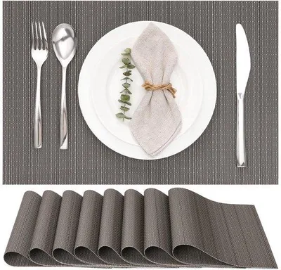 Immagine prodotto di Ibenzoa® Set di 8 tovagliette – tovagliette lavabili in PVC, dimensioni 30 x 43,5 cm, antiscivolo e resistenti al calore, ideali per cucina e tavolo da pranzo