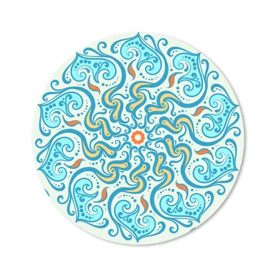 Produktbild von MuchoWow® Mauspad Mousepad Mandala - Blau - Gelb - Abstrakt 40x40 cm - Mousepads - Maus Mat - Pad - Mausunterlage - Schreibtisch Accessoires