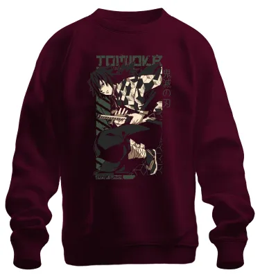 Produktbild von Giyu Tomioka Kimetsu no Yaiba Demon Slayer Anime Geschenk Sweatshirt Pullover, Burgundy, L