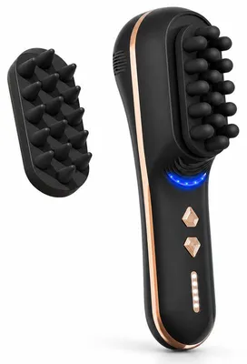 Produktbild von Elektrische Massagebürste für Kopfhaut, Massagebürste kopfhaut mit 5 Geschwindigkeiten, 2 Massageköpfen, 1500 mAh Akku haar massagebürste