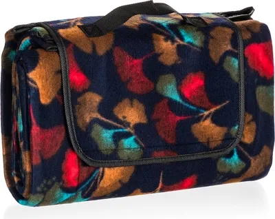Image de Couverture de pique-nique, couverture de camping avec couche isolante 140x170 cm feuilles multicolores