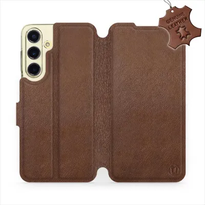 Produktbild von Echtleder Handyhülle für Galaxy S24 FE, Mobiwear Leather, Braun
