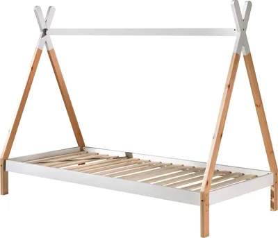 Produktbild von Zeltbett Karyn 2 206x98x158 Kinderbett Massivholz Weiß/natur