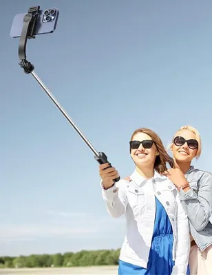 Obrázok produktu pre Selfie tyč s odnímateľným držiakom na telefón, diaľkovým ovládaním a otočným statívom o 360°, pre iPhone, držiak na mobilný telefón