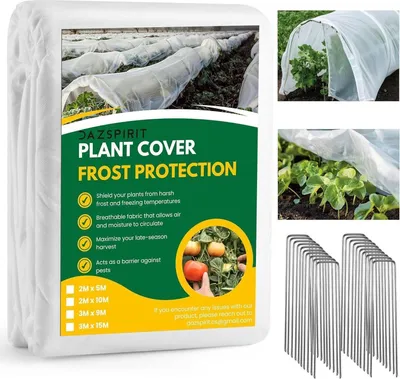 Produktbild von Wintervlies für Pflanzen 35g/m² 2 x 10 m Frostschutz Gartenvlies mit Erdnägeln