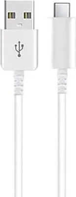 A white USB-C cable with a USB-A connector on one end and a USB-C connector on the other.
