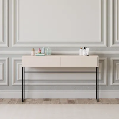 Produktbild von Stolik do makijażu Albello Stolik do makijażu Livia do sypialni Stolik do makijażu do garderoby Beżowy 137x37x83