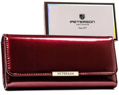 Obrázok produktu pre Veľká horizontálna dámska peňaženka z lakovanej ekokože - Peterson