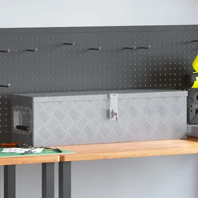 Produktbild von vidaXL Aluminiumkiste 80,5×22×22 cm Silbern