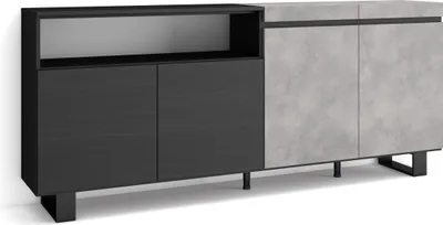 Immagine prodotto di COZY Credenza, Mobile, Cucina, 200x35x87cm, 4 Porte, Design industriale, Cemento