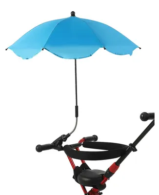 Zdjęcie produktu dla Parasolka do wózka dziecięcego, ochrona przed promieniowaniem UV, regulacja w zakresie 360 stopni, automatyczna, wodoodporna, przenośna, osłona przeciwsłoneczna, błękitna
