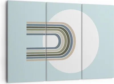 Produktbild von Bild auf Leinwand - Leinwandbild - 3 Teile - Formen Rad Linien - 105x70cm - Wand Bild - Wanddeko - Wandbilder - Leinwanddruck - Bilder - Wanddekoration - Leinwand bilder - Wandbild - CE105x70-4608