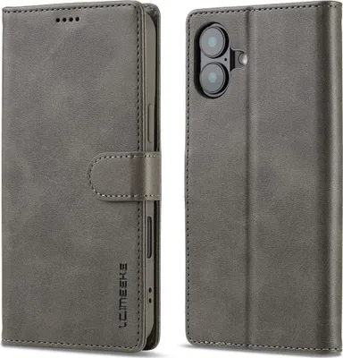 Produktbild von iPhone 16 Hülle - LC.IMEEKE Luxus Klapphülle - Grau