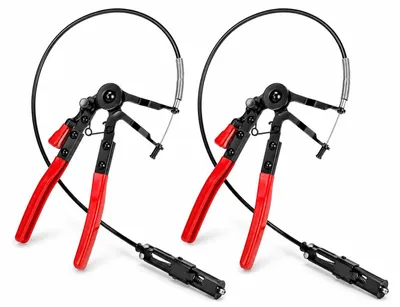 Zdjęcie produktu dla 2 szt. szczypce do zacisków węży z linką Bowdena, 680 mm, szczypce do zacisków taśmowych, szczypce do zacisków węży samochodowych z blokadą do zacisków taśmowych sprężynowych 18–54 mm, narzędzia samochodowe