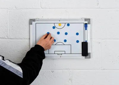 Productafbeelding van Precisie voetbal tactisch bord, dubbelzijdig, magnetisch, 30x45 cm, trainingsbord