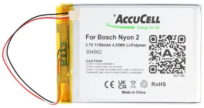 Produktbild von AccuCell Akku kompatibel für Bosch Nyon 2, 3.7V 1150mAh, IP304562, 1ICP3/45/62