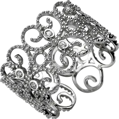 Produktbild von Gr. 52 Damen Ring offen 925 Sterling Silber 10 Zirkonia Silberring