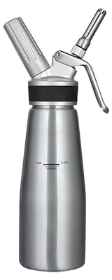 Produktbild von 500 ml Sahnespender, Aluminium-Sahnesiphon, mit 3 dekorativen Edelstahldüsen und 1 Reinigungsbürste, für Schlagsahne, Sahne, Mousse und Desserts