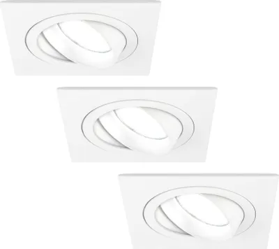 Produktbild von Ledvion LED Einbaustrahler 3er Set Weiss 3W dimmbar Kaltweiss