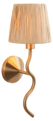 Obrázek produktu pro Nástěnné svítidlo WRIGGLE z kartáčované mosazi, 1xE14x15W, kov, rozměry: 40x15x18 cm, IP20, Endon