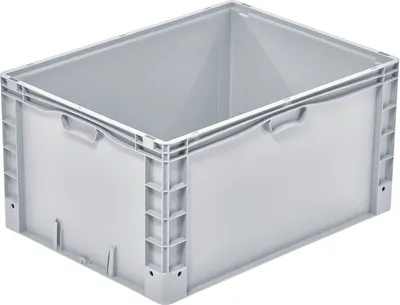 Produktbild von Euro-Norm Großbehälter | HxBxT 42x60x80cm | 168 Liter | Verstärkter Boden | Grau  | Eurobehälter, Transportbox, Transportbehälter, Stapelbehälter