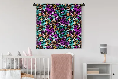 Produktbild von MuchoWow® Wandteppich Wandbehang Pantherdruck - Farbe - Flecken 90x90 cm Tapisserie Dekoration Wandtuch - Wandaufhänger