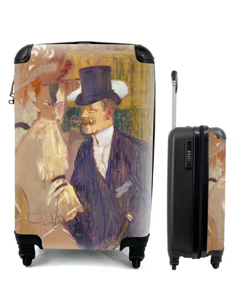 Produktbild von MuchoWow® Koffer Handgepäck Trolley Rollkoffer Kleine Reisekoffer mit 4 Rollen - Der Engländer - Gemälde von Henri de Toulouse-Lautrec - Cabin Size < 55x40x23 cm & 55x40x20 cm - Fotokoffer - Kabinenkoffer - Boardgepäck - Reise-Box - Reisekoffer - Reisegepäck - Koffer mit Bild - Trolley für Kinder