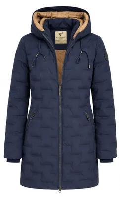 Produktbild von Blue Flame Damen Steppmantel mit Futter - Wintermantel in Marine, Größe 38