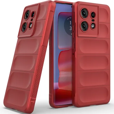 Image de Etui pour Motorola Edge 50 Pro Etui de protection antichoc en silicone TPU souple Rouge