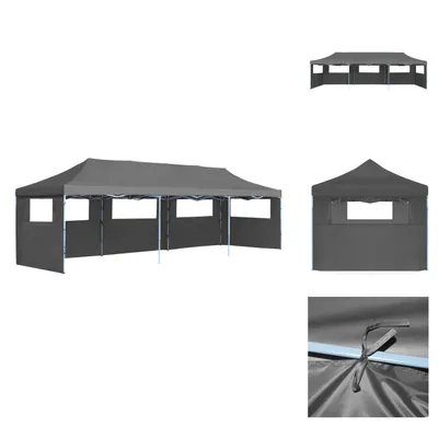 Produktbild von vidaXL Faltzelt Partyzelt Pop-Up mit 5 Seitenwänden 3x9 m Anthrazit - Pavillons & Partyzelte