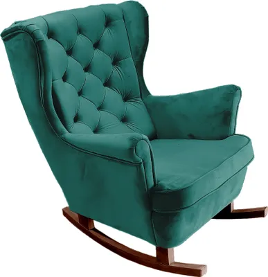 Image de DomoHome Fauteuil de relaxation Fauteuil avec accoudoirs Fauteuil TV Lounge Fauteuil rembourré Fauteuil Couch Fauteuil de salon Fauteuil à oreilles | 102x81x95cm | Green_29851