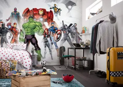 Zdjęcie produktu dla Tapeta flizelinowa Komar "Avengers Unite" - rozmiar: 500 x 280 cm (szerokość x wysokość) - 10 paneli