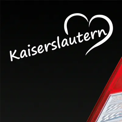 Produktbild von Auto Aufkleber Kaiserslautern Herz Stadt City Liebe Love 20x8 cm Weiss Matt Sticker Heckscheibenaufkleber