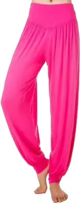 Produktbild von Leuchtend rosa Haremshose – Chill-Hose – Chill-Hose – Haremshose – Rosa – Größe XXL (passt klein) – Yoga-Hose – Baggy-Hose – Boho – Passt wie eine XL – CHPN