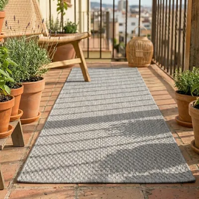 Produktbild von Volero - Balkonteppich - Costa Grau - 80x250 cm - Balkon, Garten / Terrasse - Modern