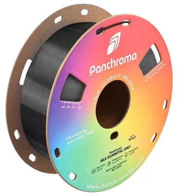 Produktbild von Polymaker Panchroma Silk PLA Filament, 1,75mm, 1kg - Farbton: Silk Gunmetal Grey