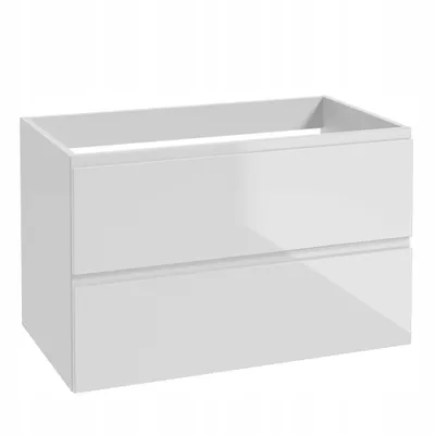 Produktbild von Stamar | Badezimmerschranke, Hängende Badezimmerkommode, 80 cm, Hochglanz, Weiß