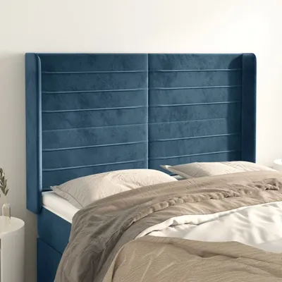 Produktbild von Stabli Möbel Kopfteil mit Ohren Dunkelblau 147x16x118/128 cm Samt CC1653381
